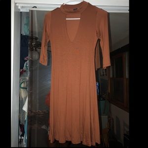 Orange keyhole dress